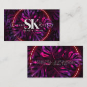 美しいサロンネオン抽象芸術モダン女性 名刺 (正面/裏面)