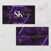 美しいサロンネオン抽象芸術モダン女性 名刺 (正面/裏面)