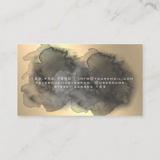 美しいサロンネオン抽象芸術モダン女性 名刺 (裏面)