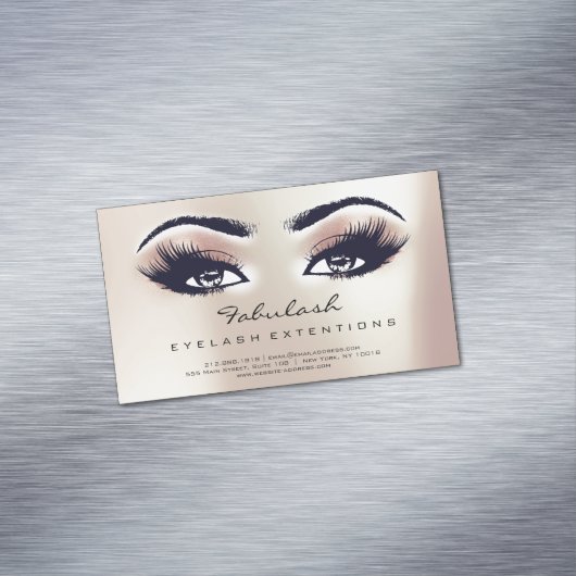 美しいサロンバイオレットピンクのローズアドレスメイクアップまばたき マグネット名刺 (インサイチュ)