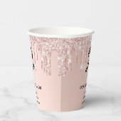 美しいサロンバラ金ゴールドグリッタービジネスロゴ 紙コップ (右)