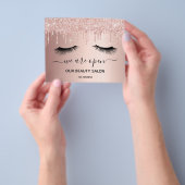 美しいサロンバラ金ゴールドグリッター点滅 チラシ (手)