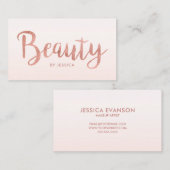 美しいサロンバラ金ゴールドヘア爪、 ネイル美容師 名刺 (正面/裏面)