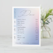 美しいサロンパステルグラディエント価格リストラックカード 招待状 (スタンド正面)