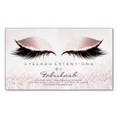 美しいサロンパステルグリッターアドレスメイクアップピンク マグネット名刺 (正面)