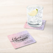 美しいサロンパールシルバー スクエアペーパーコースター (インサイチュ)