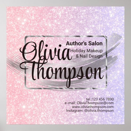 美しいサロンパールシルバー ポスター (正面)