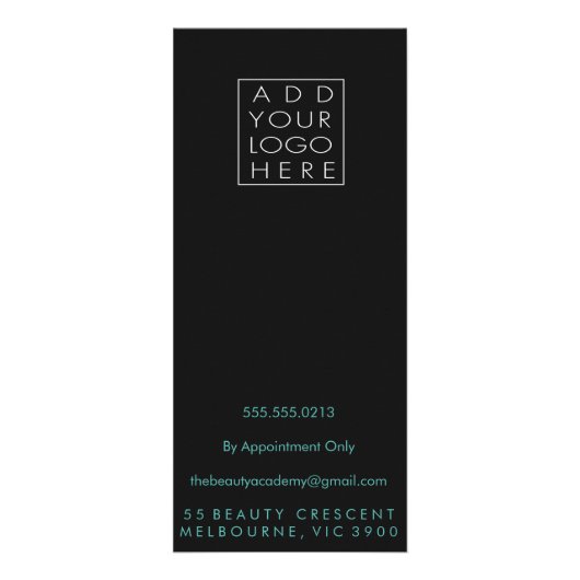 美しいサロンビューティシアンメニュー価格表 ラックカード (裏面)