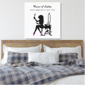 美しいサロンピンクとブラック女の子らしい女の子標識 キャンバスプリント (インサイチュ (寝室))