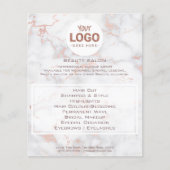 美しいサロンピンクの大理石にあなたのロゴ チラシ (正面)