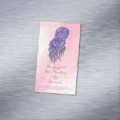 美しいサロンピンクバイオレットアドレスメイクアップヘアスタイリス マグネット名刺 (インサイチュ)