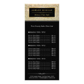 美しいサロンファンキー金ゴールドグリッターグラマー価格表 ラックカード (正面)