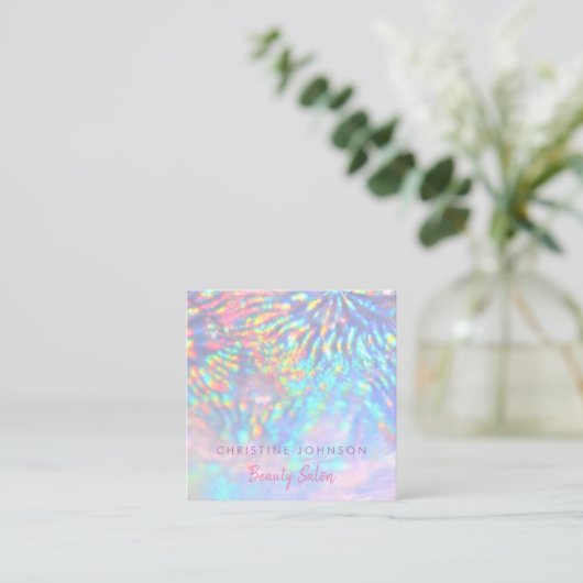 美しいサロンフェイク虹彩効果 スクエア名刺 (スタンド正面)