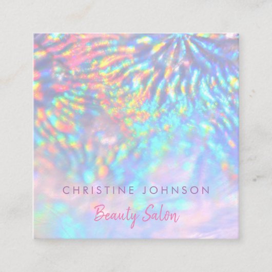 美しいサロンフェイク虹彩効果 スクエア名刺 (正面)