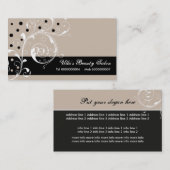 美しいサロンフローラスクロール葉黒淡い色の卵 名刺 (正面/裏面)