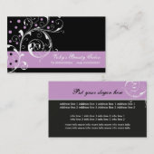 美しいサロンフローラスクロール葉黒紫 名刺 (正面/裏面)