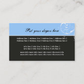 美しいサロンフローラスクロール葉黒青 名刺 (裏面)