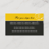 美しいサロンフローラスクロール葉黒、黄色 名刺 (裏面)