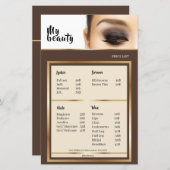 美しいサロンブラウン&ゴールデンフレームの価格表 (正面/裏面)