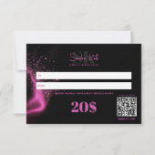 美しいサロンブラックネオンピンクセット金額ギフトカード (裏面)