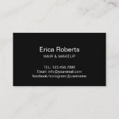 美しいサロンブラックフローラモダンストライプロイヤリティ ロイヤリティカード (裏面)