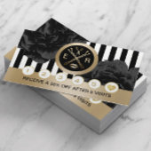 美しいサロンブラックフローラモダンストライプロイヤリティ ロイヤリティカード