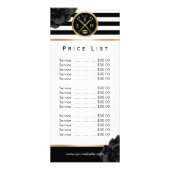 美しいサロンブラックモダンフローラストライプ価格表 ラックカード (裏面)