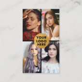 美しいサロンブラック金ゴールドQRコードアポイントメント 名刺 (裏面)