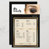 美しいサロンブラック&ゴールデンフレームの価格表 (正面/裏面)