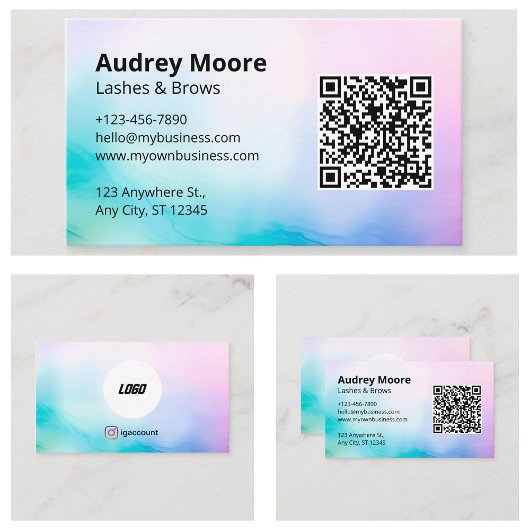 美しいサロンブランディング睫毛 名刺