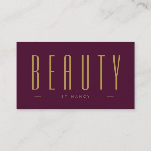 美しいサロンブルゴーニュ及び金ゴールドシンプル 名刺 (正面)