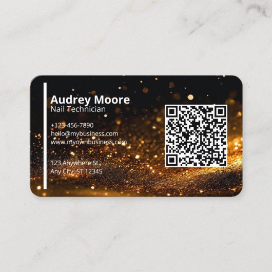 美しいサロンプロフェッショナルQRコード爪、 ネイル技術 名刺 (正面)