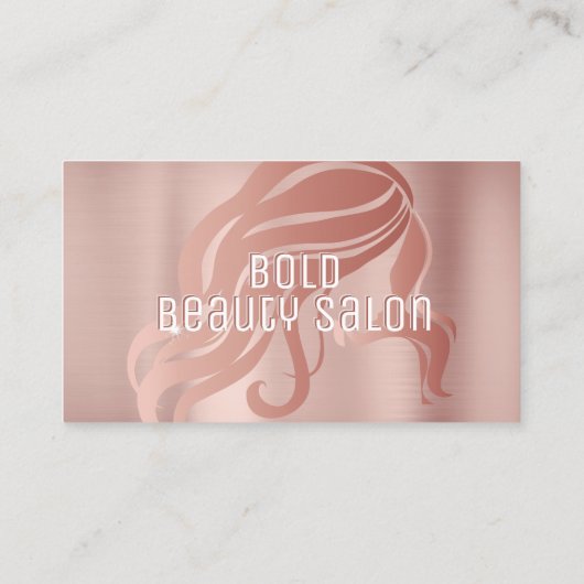 美しいサロンヘアスタイリストブラシバラ金ゴールド金属 名刺 (裏面)