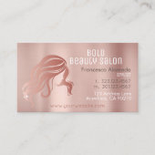 美しいサロンヘアスタイリストブラシバラ金ゴールド金属 名刺 (正面)