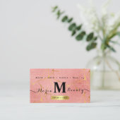 美しいサロンヘアメイクアップアーティストバラ金ゴールド 名刺 (スタンド正面)