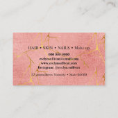 美しいサロンヘアメイクアップアーティストバラ金ゴールド 名刺 (裏面)