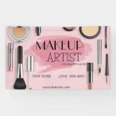 美しいサロンヘアーカットのシザーメイクアップアーティストモダン 横断幕 (横)