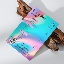 美しいサロンホログラフィックエステティシャン追加ロゴ チラシ