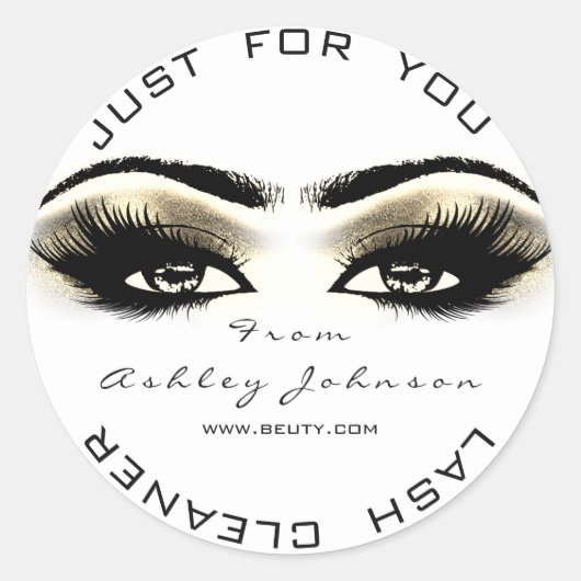 美しいサロンホワイト金ゴールドラッシュクリーナーセピアアイ ラウンドシール (正面)