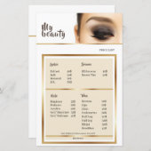 美しいサロンホワイト&ゴールデンフレーム価格表 (正面/裏面)