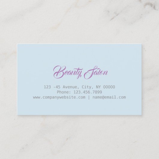 美しいサロンマニキュアネイルアーティスト 名刺 (裏面)