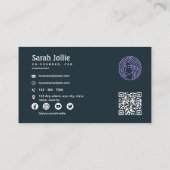 美しいサロンミニマリストスキャン可能QRコード 名刺 (裏面)