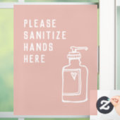 美しいサロンミニマリストピンク、手をここで清める ウィンドウサイン (ホーム)