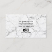 美しいサロンミント&金ゴールドアゲートマーブルモダンホテル 名刺 (裏面)