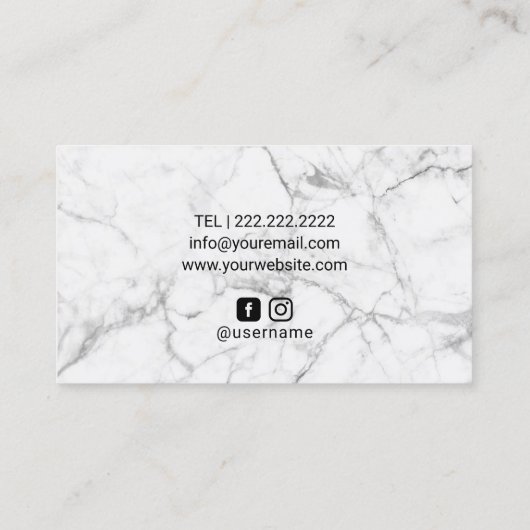 美しいサロンミント&金ゴールドアゲートマーブルモダンホテル 名刺 (裏面)