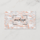 美しいサロンメイクアップアーティストバラ金ゴールド大理石 名刺 (正面)