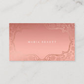 美しいサロンメイクアップアーティストバラ金ゴールド情報 名刺 (裏面)