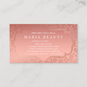 美しいサロンメイクアップアーティストバラ金ゴールド情報 名刺 (正面)