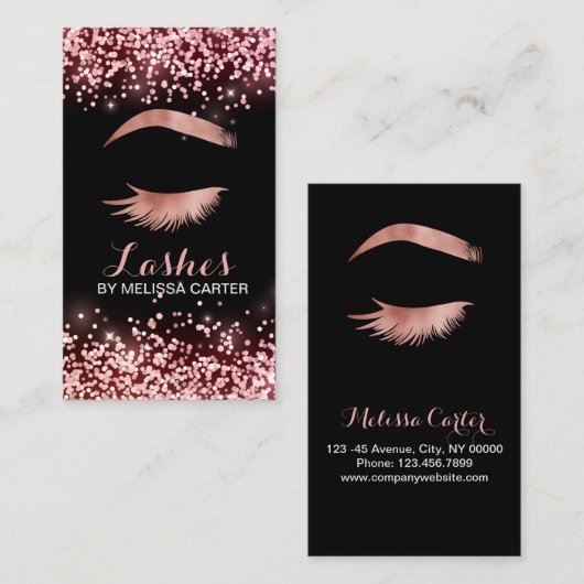 美しいサロンメイクアップアーティストブローズLash Extensions 名刺 (正面/裏面)