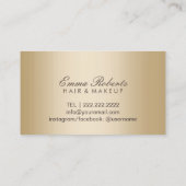 美しいサロンメイクアップアーティストヘア金ゴールドアポイントメント 予約カード (裏面)